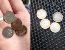 munten voor en na polijst trommel munten voor en na polijst trommel